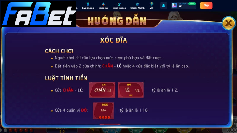Cách chơi xóc đĩa Fabet Cách chơi xóc đĩa Fabet